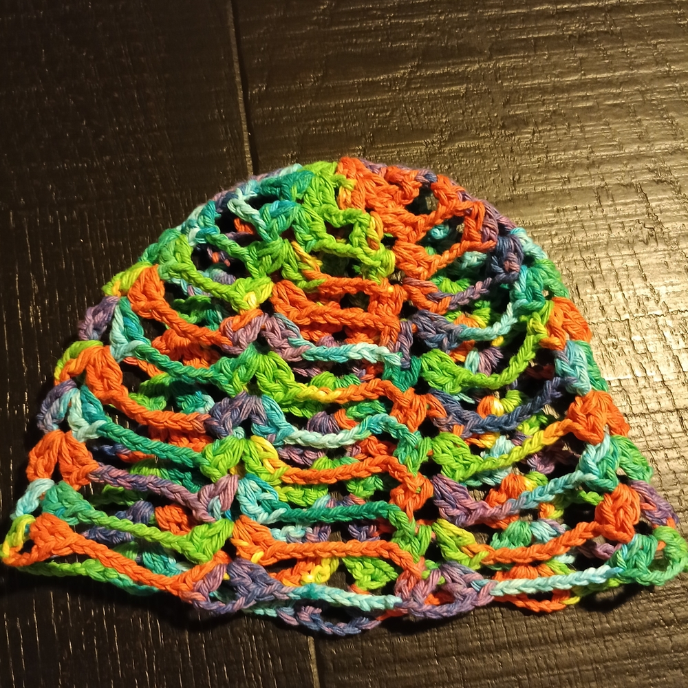 Colorful Crochet Hair Net. 100% Cotton